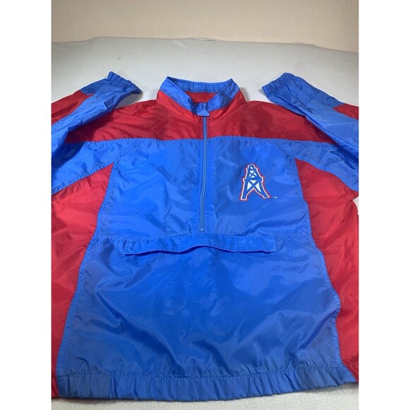 Rare Vintage Houston Oilers Apex One Windbreaker Jacket Fanny Bag Large Buddy - Picture 2 of 14
